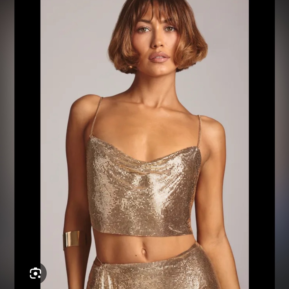Polly gold chainmail top